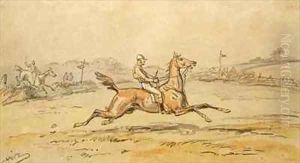 Point to Point Racing by Hablot Knight Browne