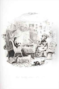 Kate Nickleby sitting to Miss La Creevey by Hablot Knight Browne