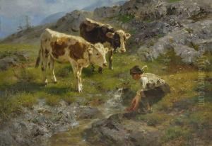 Am Bergbach by Anton Braith