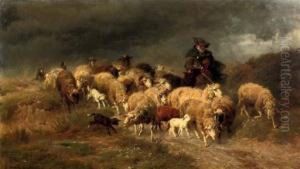 Heimkehr Im Sturm: Herding The Flock by Anton Braith
