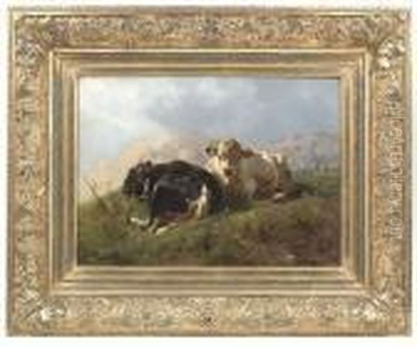 Braith, Anton. Two Resting Cows - view 1