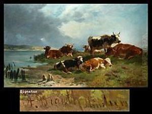 Kuhe Auf Der Weide by Anton Braith