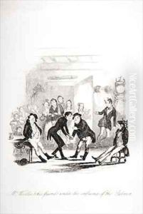 Mr. Wardle and his friends under the influence of the salmon by Hablot Knight Browne