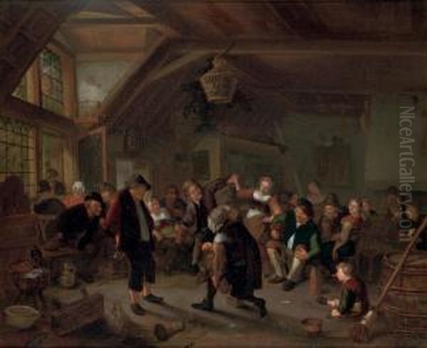 Villagers Making Merry In A Tavern - view 1