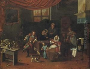 A Merry Company In An Interior by Richard Brakenburgh