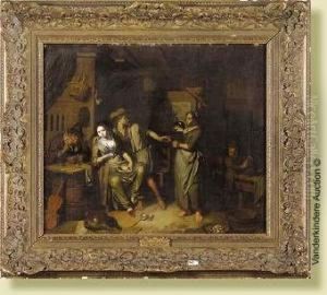 Scene Galante Dans Une Auberge by Richard Brakenburgh