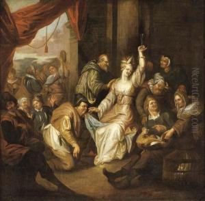 Brothel Scene With Figures
Making Merry Together With Figures Making Music
In The Background And A Violin Player In The
Foreground by Richard Brakenburgh