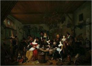 A Tavern Scene by Richard Brakenburgh