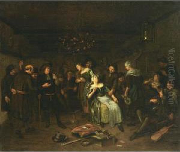 A Tavern Interior With Figures Making Merry - view 1