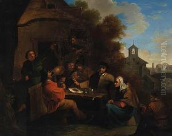 Peasants Seated At A Table Before An Inn - view 1