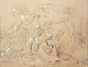 Mr Lovechops has a lovely vision after a favourite Ballet at the Theatre by Hablot Knight Browne