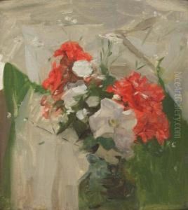 Still Life - Bottle Neck Vase Of Flowers