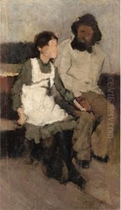 Le Vieux Marin Et Sa Petite Fille by Frank Bramley
