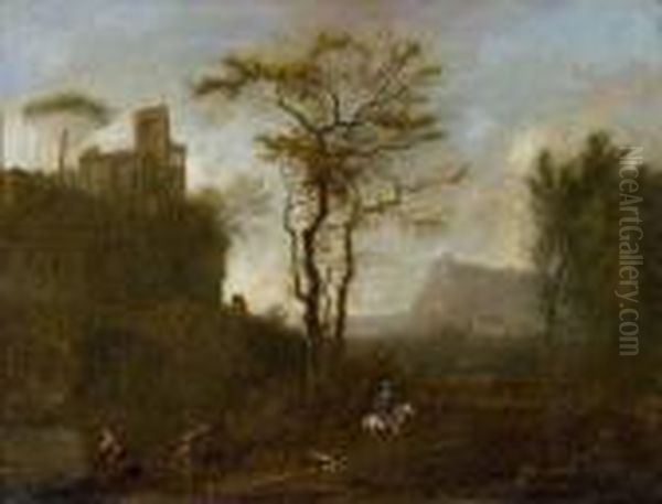 Landschaft Mit Ruinen Und Reiter. - view 1