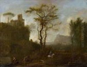 Landschaft Mit Ruinen Und Reiter.