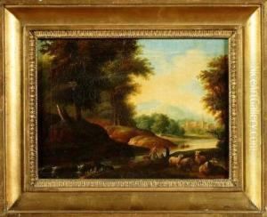 Paesaggio Con Pastori E Armenti by Christian Hilfgott Brand