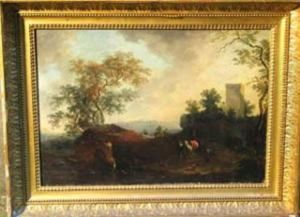 Landscape With Travellers by Johann Christian Brand