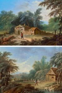 Due Paesaggi Boschivi by Johann Christian Brand