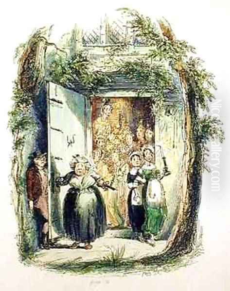 Mr Pickwick's unfortunate adventure at the girls' school - view 1