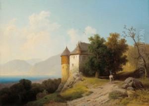 View Of The Chillon Castle On Lake Geneva by Wilhelm Brandenburg