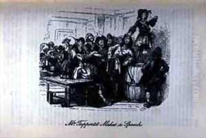 Mr Tappertit Makes a Speech by Hablot Knight Browne