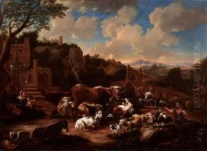 Paesaggio Con Pastori E Armenti
Nella Campagna Romana by Domenico Brandi