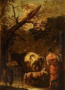 Pareja De Escenas Pastoriles by Domenico Brandi