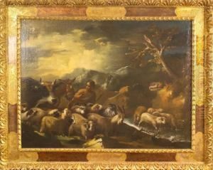 Paesaggio Con Armenti E Pastore by Domenico Brandi
