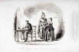 Mrs. Bagnet returns from her expedition by Hablot Knight Browne
