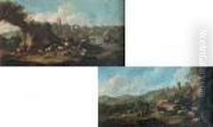 Bergers Dans Des Paysages Romains by Domenico Brandi