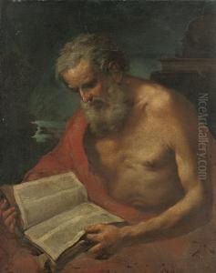 Saint John On Patmos by Giacinto Brandi