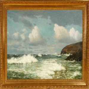 Breakers Along The Coast Of Bornholm Island by I.H. Brandt