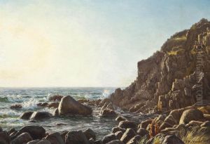 Dusk On The Shore, Bornholm Island by Johannes Herman Brandt