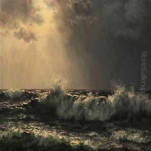 The Sun Breaks Through The Dark Clouds Over The Opensea by Johannes Herman Brandt