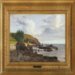 Coastal Scene From Bornholm Island by Johannes Herman Brandt