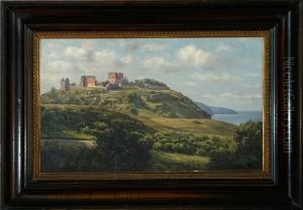Dansk Coastal Scenery From Bornholm Island With The Ruins Of Hammershus Castle - view 1