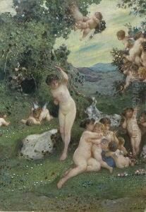 Nymphen Und Amoretten Auf Der
Waldlichtung. by Otto Brandt