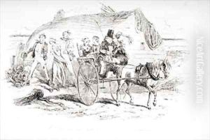 Mrs. Gummidge casts a damp on our departure by Hablot Knight Browne