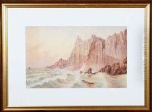 A Rocky Coastal Scene, Possible Island Of Staffa by John Francis Branegan