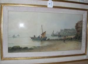Whitby Sunrise, Signed, Watercolour