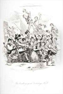 The `breaking up' at Dotheboys Hall by Hablot Knight Browne