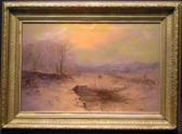 Winter Landscape At Dusk - view 1