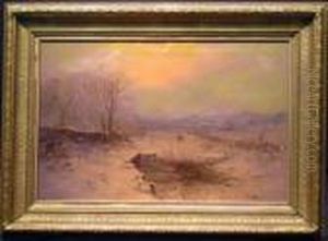 Winter Landscape At Dusk by Charles Branwhite
