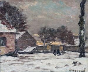 Village Dans La Plaine by Louis Braquaval