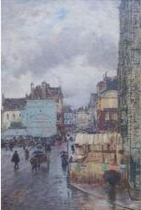 Abbeville, Rue Animee Devant La Collegiale Saint-vulfran