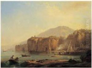 Falaises De Bord De Mer by Jacques Raymond Bracassat