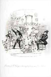 Emotion of Mr. Kenwigs on hearing the family news from Nicholas by Hablot Knight Browne