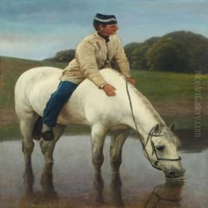 A Cavalryman And His Horse by Hans Ole Brasen