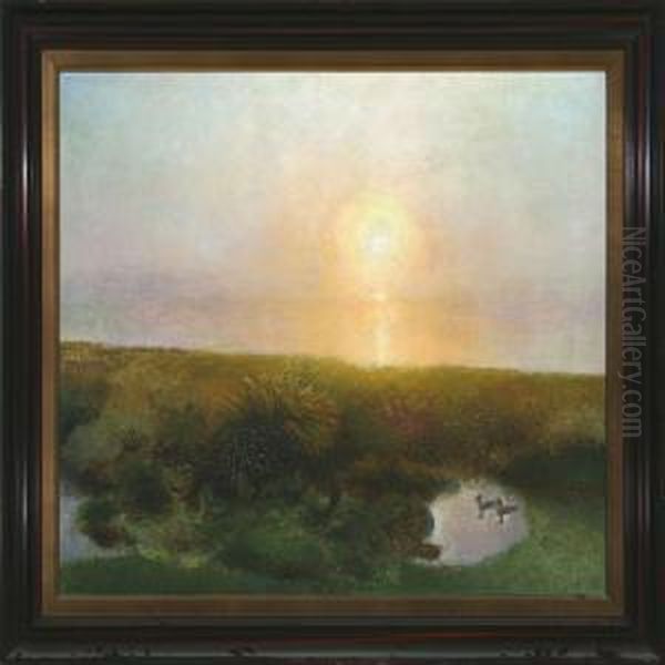 Sunset At A Moor - view 1
