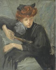 Modella Con Ventaglio by Italico Brass